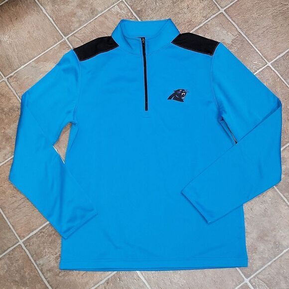 NFL Team Apparel Carolina Panthers 1/4 Zip Pullover Pull-on Mens Shirt Size M - Picture 1 of 7